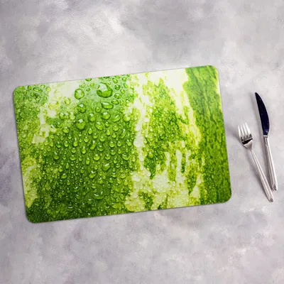 Produktbild von Tischset 6x45x30 cm + 6x10fi cm Platzset Tischmatte Platzmatte Untersetzer - Wassertropfen Wassermelone