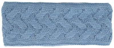 Zopfstrick-Stirnband mit Fleecefutter von Hut-Breiter in blau