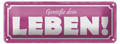 Produktbild von Blechschild Spruch 27x10cm genieße dein Leben Dekoration