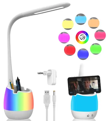 Obrázek produktu pro LED stolní lampa s držákem na tužky, 4 v 1, baterie s kapacitou 2000 mAh, nabíjecí