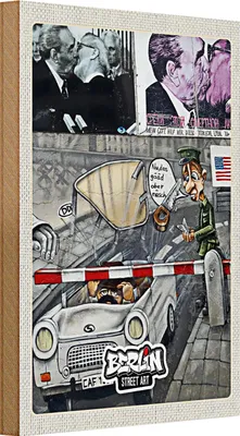 Produktbild von Holzschild Reise 20x30cm Berlin Graffiti Innenstadt Kunst Street