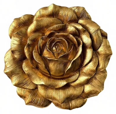 Blumen-Wanddekor aus Polyresin, Gold, 28 cm, modern