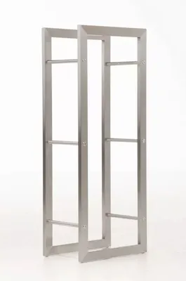 Produktbild von In And OutdoorMatch Brennholzregal Melisa - Grau - Stahl - Für drinnen und draußen - 25 x 60 x 150 cm - Holzaufbewahrung aus Stahl