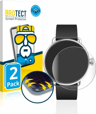 Produktbild von 2x BROTECT Fullscreen Schutzfolie für Withings ScanWatch (38 mm) Displayschutz Folie Fullcover Klar Transparent