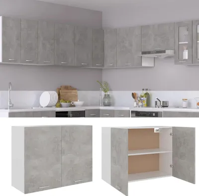 Obrázok produktu pre vidaXL Nástenná skrinka Betónová sivá 80x31x60 cm Drevo Materiál