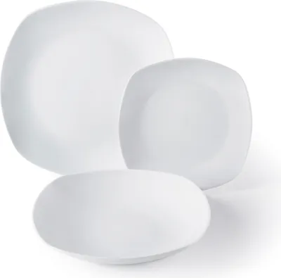 Image de Excelsa Set de vaisselle 18 pièces Square Porcelaine Blanc