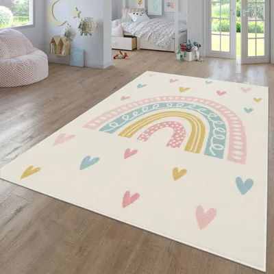 Produktbild von TT Home Teppich Kinderzimmer Kinderzimmerteppich Junge Mädchen Kinderteppich Modern Soft Größe 120 cm Rund