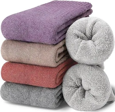 Produktbild von Famanu Damen Wollsocken Merino Warm Dick - 5 Paar