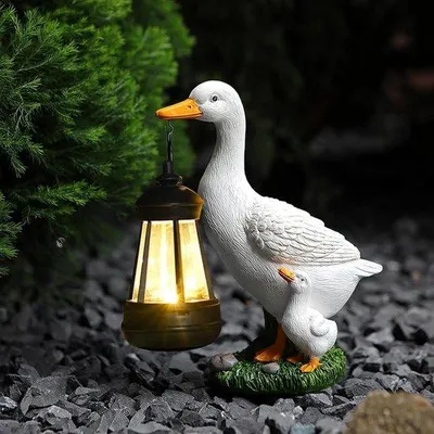 Produktbild von Große wasserdichte Gartenfiguren mit Laterne, LED-Beleuchtung und Sonnenenergie für Außen-, Garten- und Hofdekoration