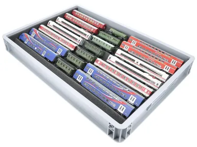 Obrázek produktu pro Eurobox pro modelové železnice TT s přihrádkou na vlaky, 7 přihrádek