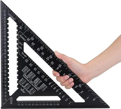 Obrázek produktu pro Přesný úhloměr 12 palců, černý, hliník