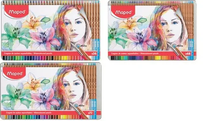 Produktbild von Maped Aquarellstift, wasservermalbar, 36er Metalletui