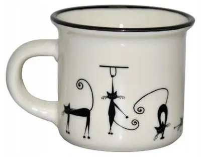 Produktbild von Dakls Porzellanbecher mit Katzenmotiv, 75ml