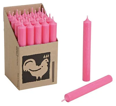 Produktbild von Tischkerzen - rosa - 25x Stuck - 7 Brennstunden - 18 cm