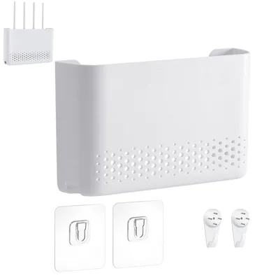 Image de Boîtier de rangement pour routeur Wi-Fi - Fixation murale et organisateur de câbles