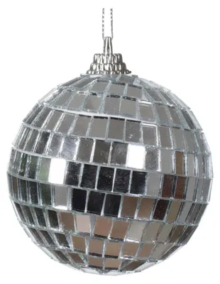 Produktbild von Weihnachtskugeln Kunststoff 6cm Discokugel 1 Stück - Silber