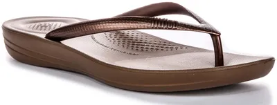 Produktbild von Fitflop Iqushion Ergon Damen Gummisandalen mit hoher Rückprall Luftschaum Dämpfung in Bronze – 3 UK - 36 EU - 5 US / Bronze