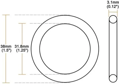 O-Ringe Set - Dichtungsring - Nitrilkautschuk - Gummiringe - 20 Stück - 38mm Außendurchmesser 31,8mm Innendurchmesser 3,1mm
