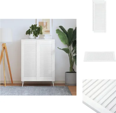 Obrázek produktu pro vidaXL Dvířka skříněk s lamelovým designem 2 ks bílá 99,3x39,4 cm masiv - Dvířka skříněk