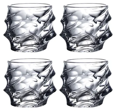 Produktbild von 1/2/4 Stück Whiskygläser aus Glas, schwerer, dicker Boden, Bar-Bourbongläser, Kunstkristall, Whisky, gedrehtes Glas, Trinkgeschirr für die Pokernacht