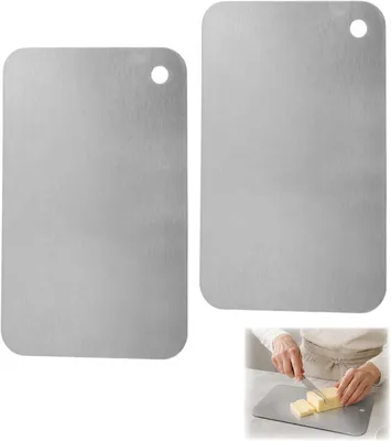 Produktbild von Schneidbretter 14,5x23,5 cm, 2 Stück, Edelstahl und Titan, beidseitig, für Küche