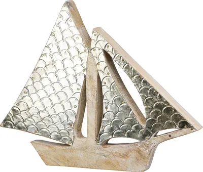 Produktbild von Gilde Dekoobjekt, Boot, "Beach", Mangoholz, naturfarben, VE 4, L. 3 cm, B. 30 cm, H. 24 cm 59157 4063387591574