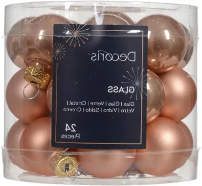 Productafbeelding van Kerstballen Set - Mini Sierballen - Kerstboom Versieren - Echt Glas - 24 Stuks - Pastel Mix