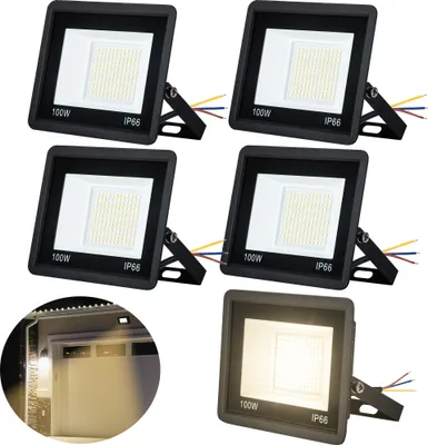 Obrázek produktu pro UISEBRT 5x 100W LED reflektor venkovní LED reflektor venkovní IP66 reflektor teplá bílá 7000LM venkovní reflektor stavební reflektor