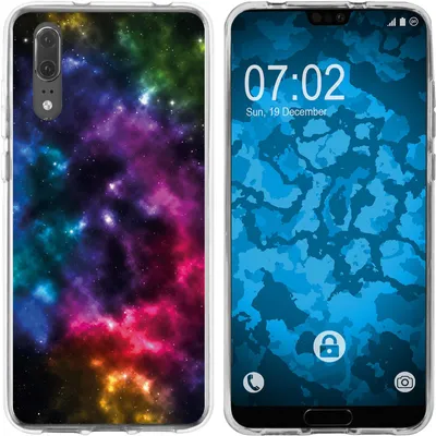Produktbild von PhoneNatic Case kompatibel mit Huawei P20 Silikon-Hülle Space Nebula M8
