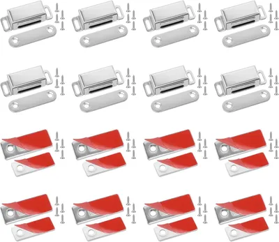 Imagen del producto de Cierres magnéticos, 16 unidades, autoadhesivos y con tornillos, para puertas de armarios