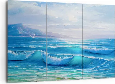Produktbild von Bild auf Leinwand - Leinwandbild - Meer Welle Möwe - 165x110cm - Wand Bild - Wanddeko - Wandbilder - Leinwanddruck - Bilder - Kunstdruck - Wanddekoration - Leinwand bilder - Wandkunst - CE165x110-4033