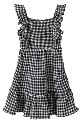 Produktbild von Minoti - Kleid für Mädchen, Gestuft MN344 (104) (Schwarz/Weiß)