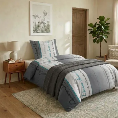 Produktbild von Renforce Bettwäsche 135 x 200 cm 2tlg. aus 100% Baumwolle RV Sweet Dreams Anhrazit Grau