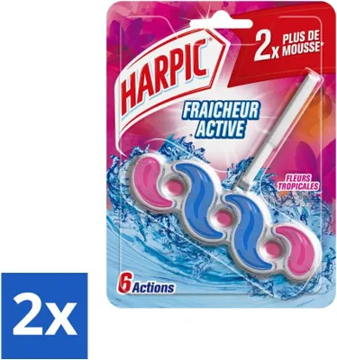 Produktbild von Harpic – Toilettenblock – Tropische Blumen – 250 Spülungen – 1 Block - Vorteilspack - 2 Stücke