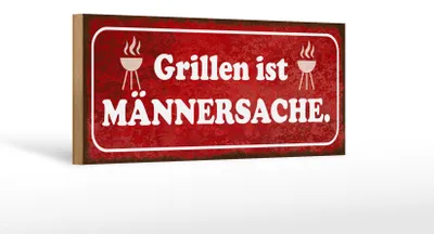 Produktbild von Holzschild Spruch 27x10cm Grillen ist Männersache