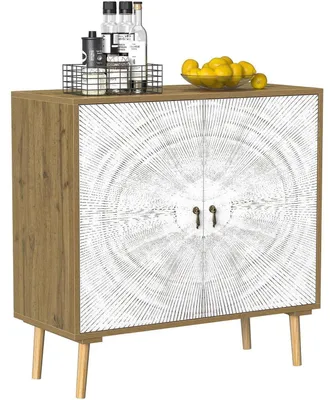 Immagine prodotto di Mobile contenitore in legno con ripiano regolabile, dimensioni 80 x 35 x 80 cm, colore bianco/noce