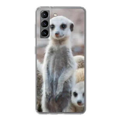 Produktbild von MuchoWow® Handyhülle Schutzhülle Hülle für Samsung Galaxy S21 Neugierige Erdmännchen Silikon Softcase Handy Hülle - Softcase