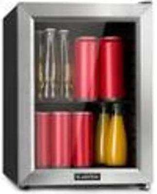 Produktbild von Klarstein Harlem Getränkekühlschrank Minibar, Kompressionskühlsystem, 23 Liter Fassungsvermögen, 5 Kühlstufen: 0 - 10 °C, geräuscharm: 39 dB, 1 Metallgitterboden, schwarz