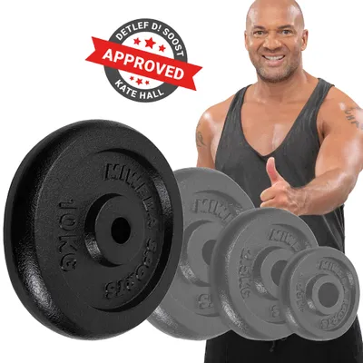 Produktbild von Miweba Sports Hantelscheiben Set | Gusseisen - Hantelgewichte - Gewichtsscheiben - Fitness Scheiben - Gewichte für Hantel - Ø30mm - Schwarz - 2x10 kg