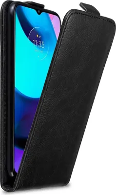Produktbild von Cadorabo Hülle für Motorola MOTO E20 / E30 / E40 Schutz Hülle in Schwarz Flip Etui Handyhülle Case Cover