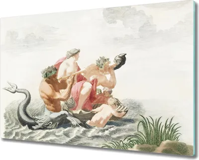 Produktbild von Coloray Hackbrett Kochplattenabdeckung Herdabdeckplatte 80x52 cm Schneidebrett Küchenbrett - Meer Mann