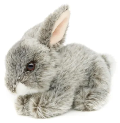 Immagine prodotto di Uni-Toys - Coniglio sdraiato (grigio) - 18 cm (lunghezza) - Coniglio di peluche - Peluche