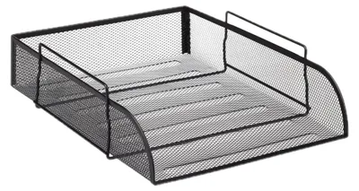 Produktbild von 10 x stapelbare Dokumentenablage, Büro Briefablage aus Metall für DIN A4, Schreibtischablage BxT 26x33,5cm, schwarz