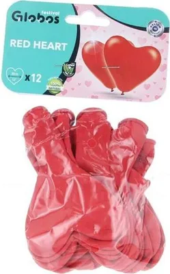 Produktbild von 12 rote Herz-Luftballons aus biologisch abbaubarem Latex, 30 cm
