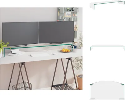 Produktbild von vidaXL TV-Tisch/Bildschirmerhöhung Glas Transparent 120x30x13 cm - TV-Möbel