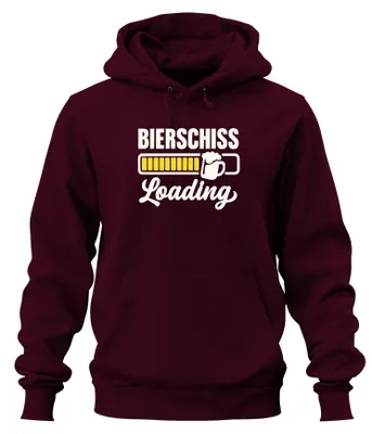 Produktbild von Bierschiss Loading  Bier Party Geschenk JGA Hoodie Kapuzenpullover, Burgundy, XXL