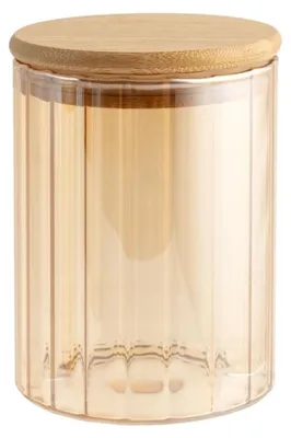 Vorratsglas Borosilikatglas Amber 650 ml mit Bambusdeckel