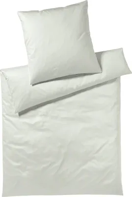 Produktbild von elegante Mako-Satin Bettwäsche-Garnitur Hamburger Streifen Farbe Pistazie Größe 135x200cm+80x80