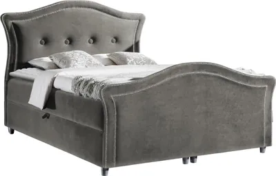 Produktbild von MIRJAN24 Boxspringbett Bedran Lux, Doppelbett mit zwei Bettkästen für die Bettwäsche, Stilvoll Ehebett (Farbe: Magic Velvet 2217, Größe: 200 x 200 cm)