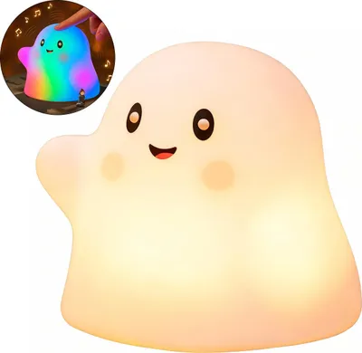 Produktbild von LED Nachtlicht Kinder – Silikon Tischlampe RGB, Aufladbar, Musik & Licht